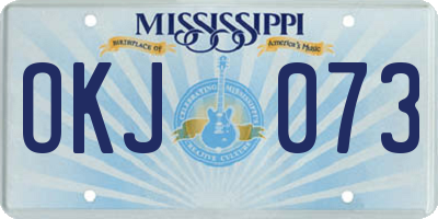 MS license plate OKJ073