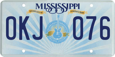 MS license plate OKJ076
