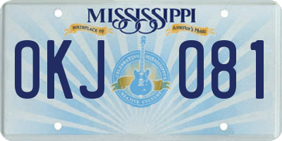 MS license plate OKJ081