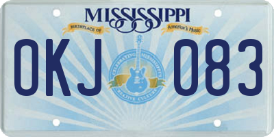 MS license plate OKJ083