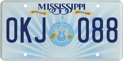 MS license plate OKJ088