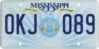 MS license plate OKJ089