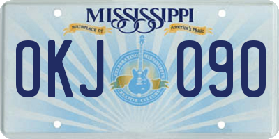 MS license plate OKJ090