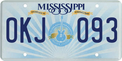 MS license plate OKJ093