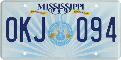 MS license plate OKJ094