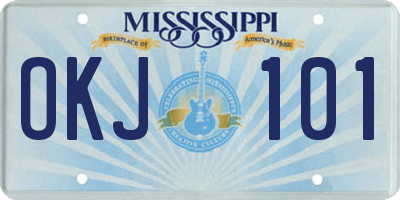 MS license plate OKJ101