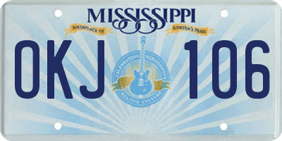 MS license plate OKJ106