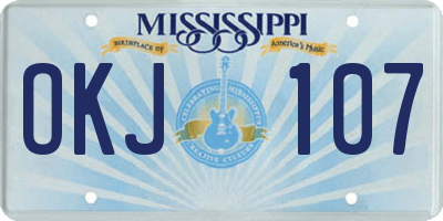 MS license plate OKJ107