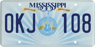 MS license plate OKJ108