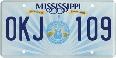 MS license plate OKJ109