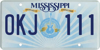 MS license plate OKJ111