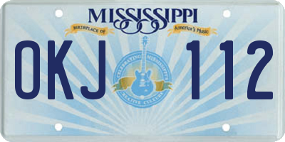 MS license plate OKJ112