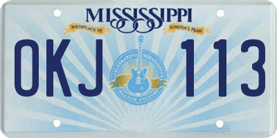 MS license plate OKJ113