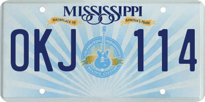 MS license plate OKJ114