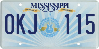 MS license plate OKJ115