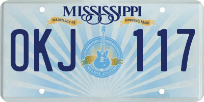 MS license plate OKJ117