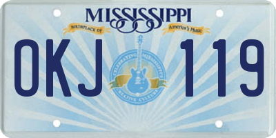 MS license plate OKJ119