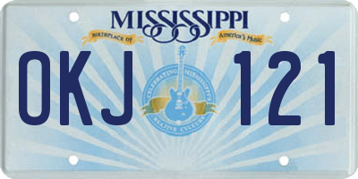 MS license plate OKJ121