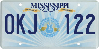 MS license plate OKJ122