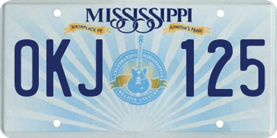 MS license plate OKJ125