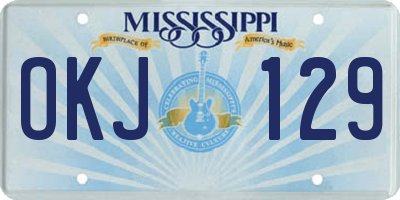 MS license plate OKJ129