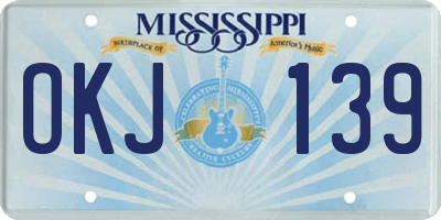 MS license plate OKJ139