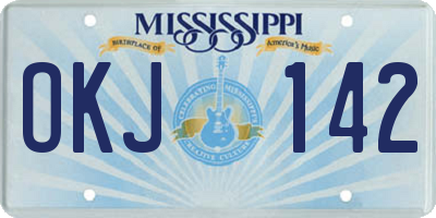 MS license plate OKJ142