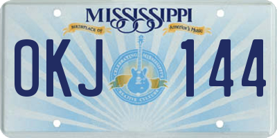 MS license plate OKJ144