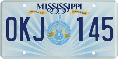 MS license plate OKJ145