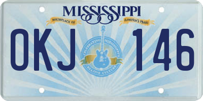 MS license plate OKJ146