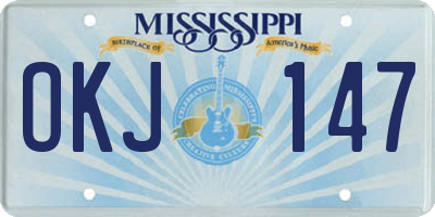 MS license plate OKJ147