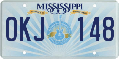 MS license plate OKJ148
