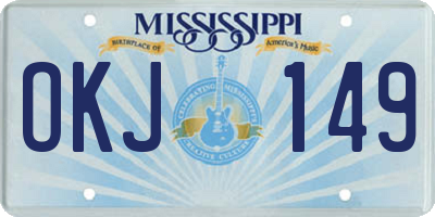 MS license plate OKJ149