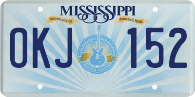 MS license plate OKJ152