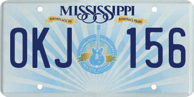 MS license plate OKJ156