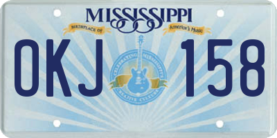 MS license plate OKJ158