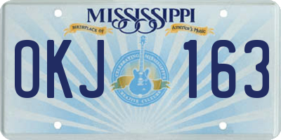 MS license plate OKJ163
