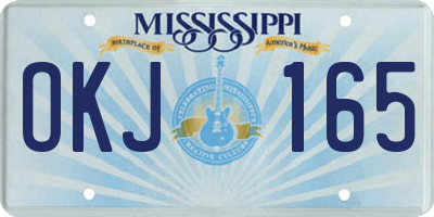 MS license plate OKJ165