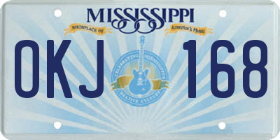 MS license plate OKJ168