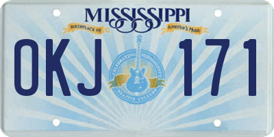 MS license plate OKJ171