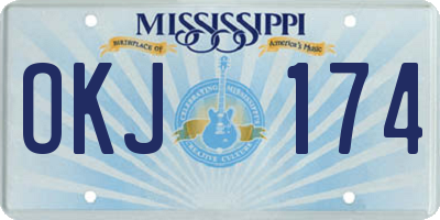 MS license plate OKJ174