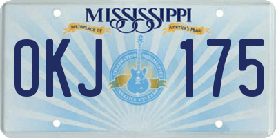MS license plate OKJ175