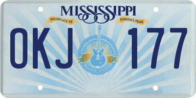MS license plate OKJ177