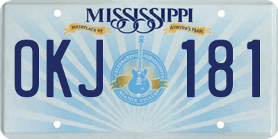 MS license plate OKJ181