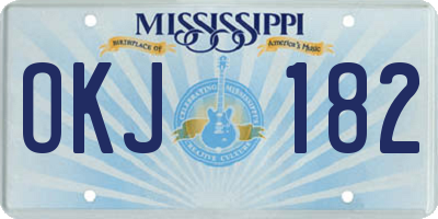 MS license plate OKJ182