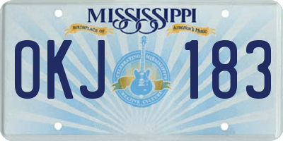 MS license plate OKJ183