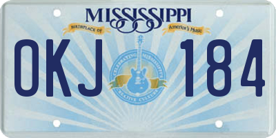MS license plate OKJ184