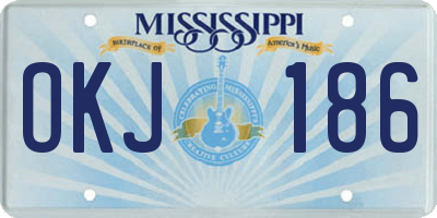 MS license plate OKJ186