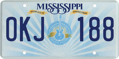 MS license plate OKJ188