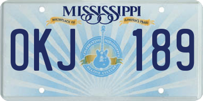 MS license plate OKJ189